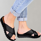 Women's Open Toe Sandals with Criss Cross Straps and Slip On Design 4