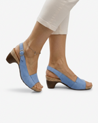 Women's Open Toe Slingback Sandals with Kitten Heel 10