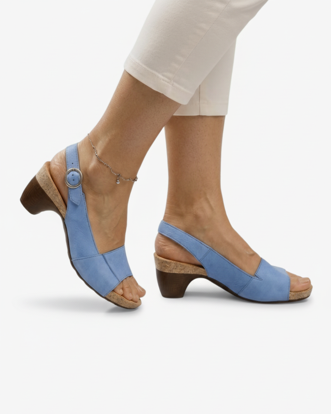 Women's Open Toe Slingback Sandals with Kitten Heel 10