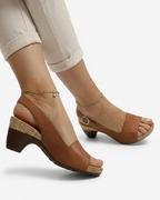 Women's Open Toe Slingback Sandals with Kitten Heel 11