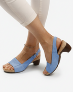 Women's Open Toe Slingback Sandals with Kitten Heel 3