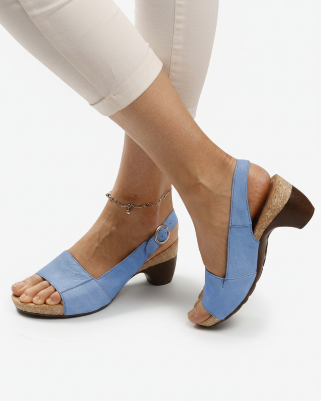 Women's Open Toe Slingback Sandals with Kitten Heel 3