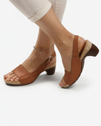 Women's Open Toe Slingback Sandals with Kitten Heel 4