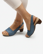 Women's Open Toe Slingback Sandals with Kitten Heel 6