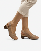 Women's Open Toe Slingback Sandals with Kitten Heel 8