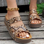 Women's Open-Toe Wedge Sandals with Crisscross Elastic Straps 5