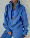 Women's Oversized Two-Piece Set with Half-Zip Pullover and High-Waisted Joggers 2