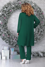 Women's Plus Size Embroidered 3-Piece Set with Jacket, Sleeveless Top, and Pants 4