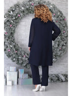 Women's Plus Size Embroidered 3-Piece Set with Jacket, Sleeveless Top, and Pants 7