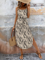 Women's Plus Size Midi Set with Adjustable Straps and Side Slit 7