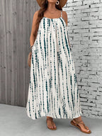Women's Plus Size Sleeveless Maxi Dress with Spaghetti Straps and Tropical Print 8