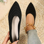Women's Pointed Toe Knit Ballet Flats with Lightweight Sole 3