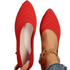 Women's Pointed Toe Knit Ballet Flats with Lightweight Sole 4