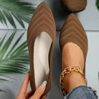 Women's Pointed Toe Knit Ballet Flats with Lightweight Sole 6