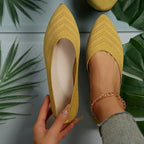 Women's Pointed Toe Knit Ballet Flats with Lightweight Sole 7