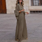 Women's Printed Maxi Dress with Flowing Skirt 2
