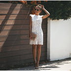 Women's Printed Midi Dress with Short Sleeves 1