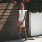Women's Printed Midi Dress with Short Sleeves 2