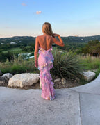 Women's Ruffle Maxi Dress with Open Back Detail 2