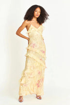 Women's Ruffle Maxi Dress with Open Back Detail 8