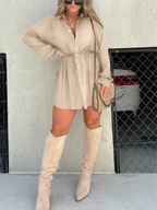 Women's Satin Romper Dress with Short Sleeves 13