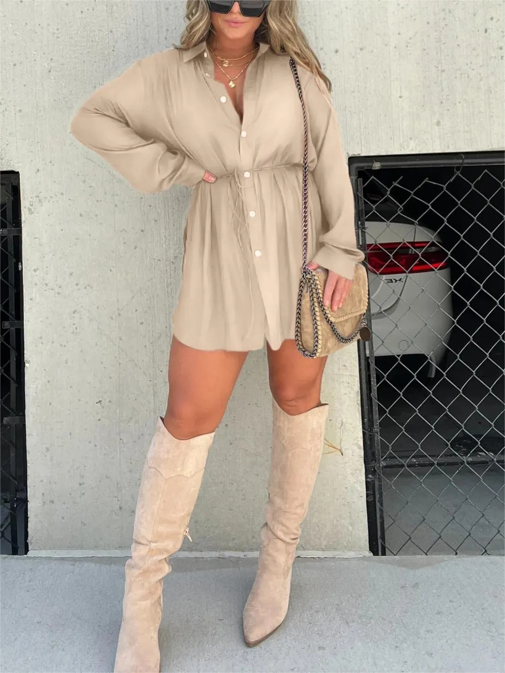 Women's Satin Romper Dress with Short Sleeves 13