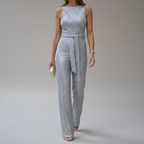 Women's Sequin Jumpsuit with Full-Length Pants 5