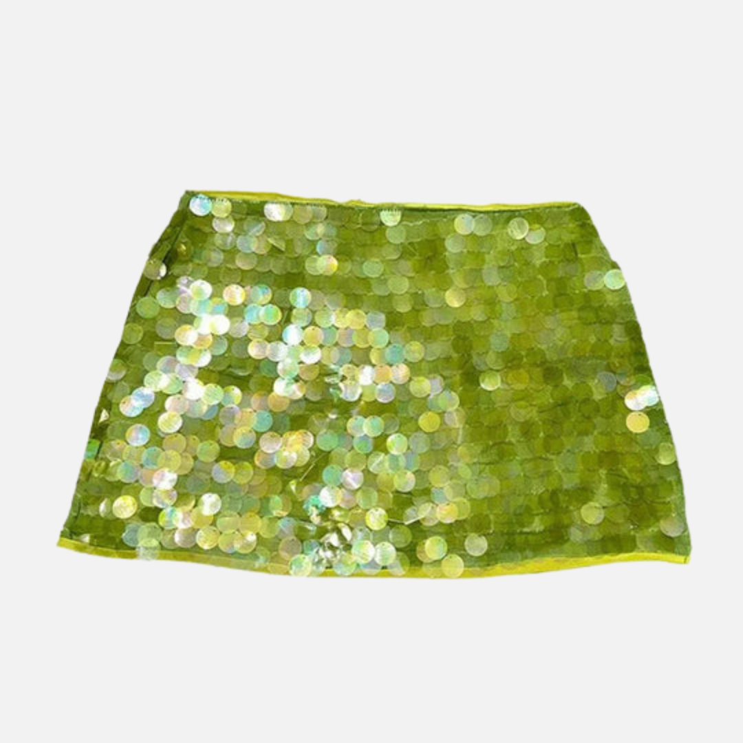 Women's Sequin Mini Skirt with Ruched Side Tie 6