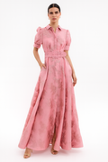 Women's Short Puff Sleeve Dress with Floral Print and Fitted Waist 1
