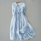 Women's Short Sleeve Casual Midi Dress with Round Neckline 1