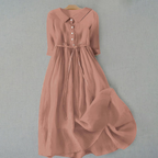 Women's Short Sleeve Casual Midi Dress with Round Neckline 10