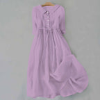 Women's Short Sleeve Casual Midi Dress with Round Neckline 7