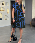 Women's Short Sleeve Midi Dress with Flap Detail 3