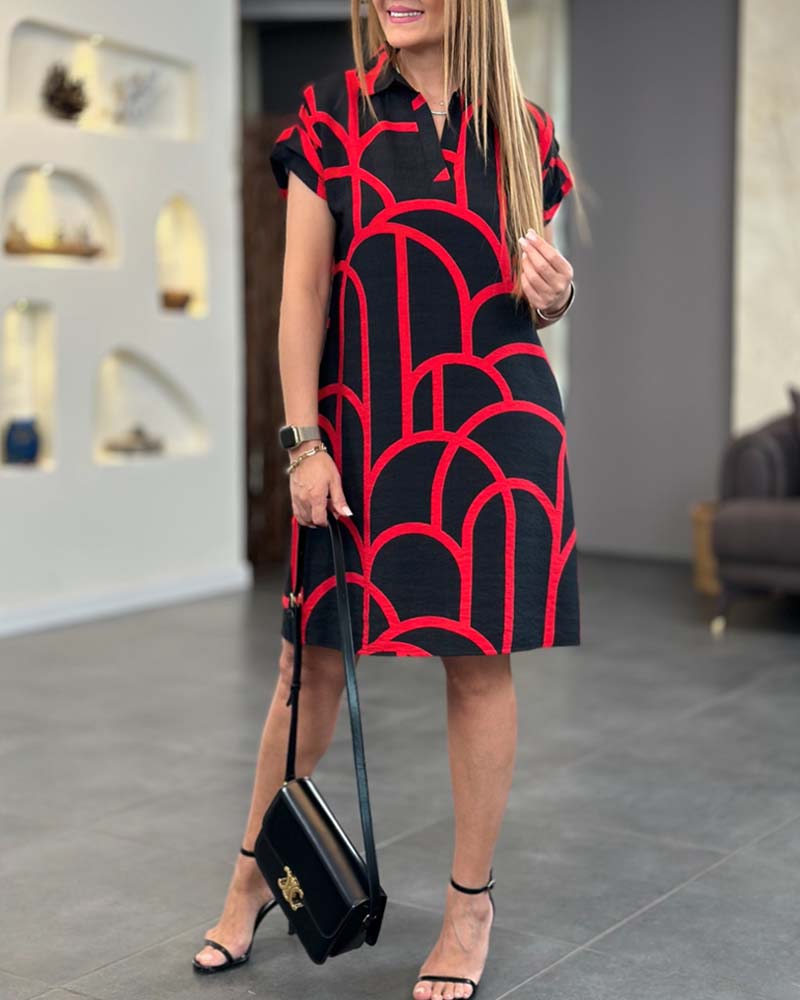Women's Short Sleeve Midi Dress with Flap Detail 6
