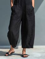 Women's Sleeveless Jumpsuit with Mandarin Collar and Relaxed Fit 5