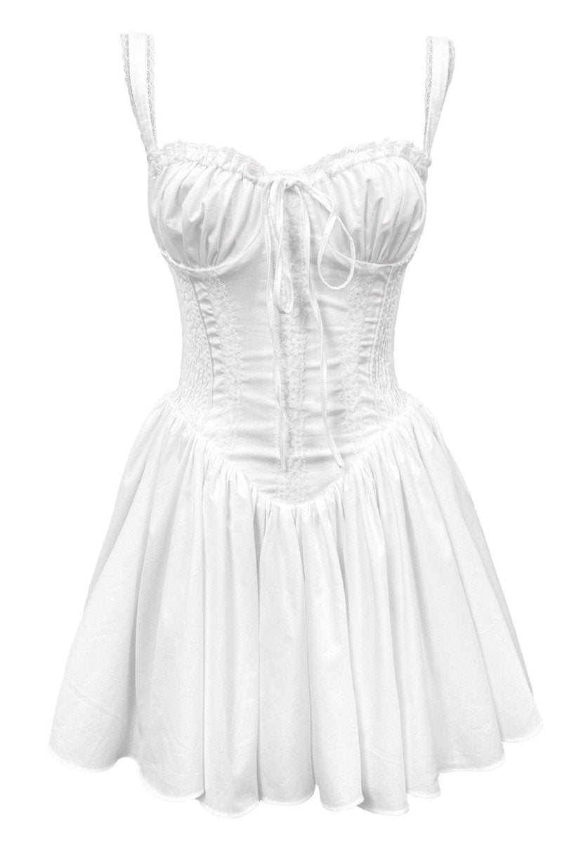 Women's Sleeveless Lace Corset Mini Dress with Low Waist 10