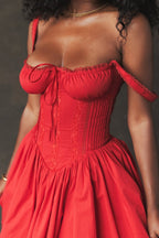 Women's Sleeveless Lace Corset Mini Dress with Low Waist 2