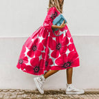 Women's Sleeveless Midi Dress with Flowing Skirt 4