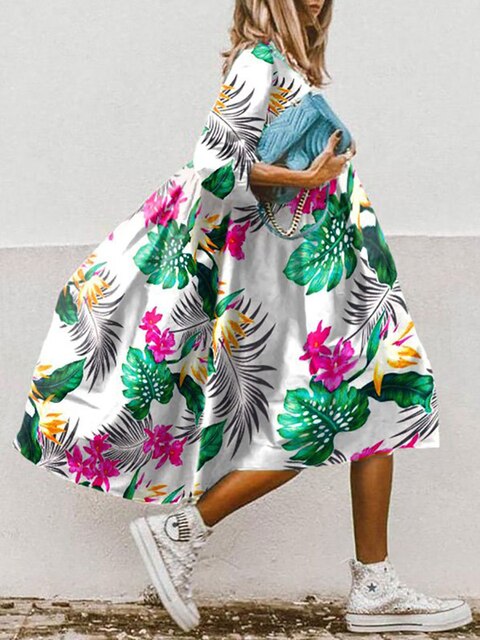 Women's Sleeveless Midi Dress with Flowing Skirt 6