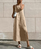 Women's Sleeveless Midi Dress with Relaxed Fit 1