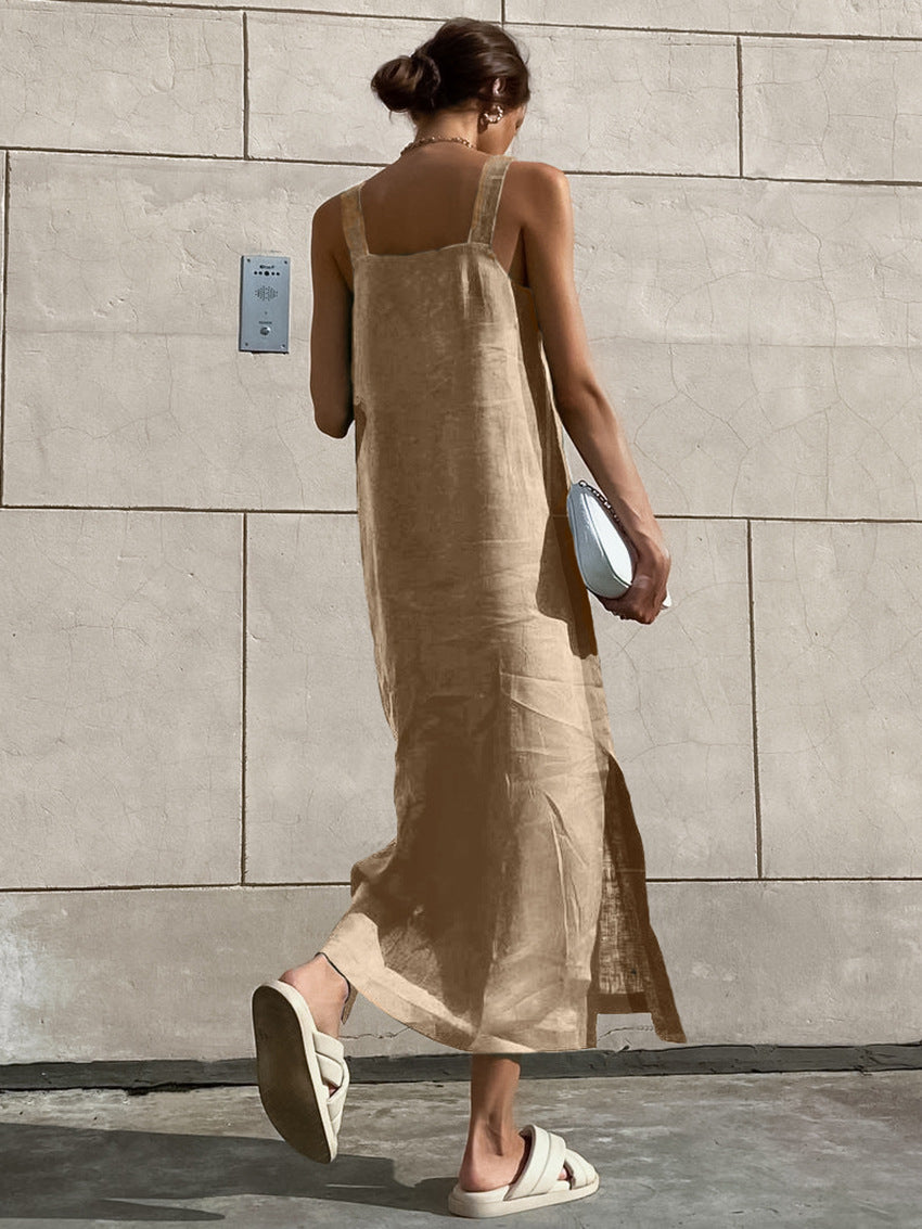 Women's Sleeveless Midi Dress with Relaxed Fit 2