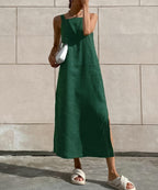 Women's Sleeveless Midi Dress with Relaxed Fit 5