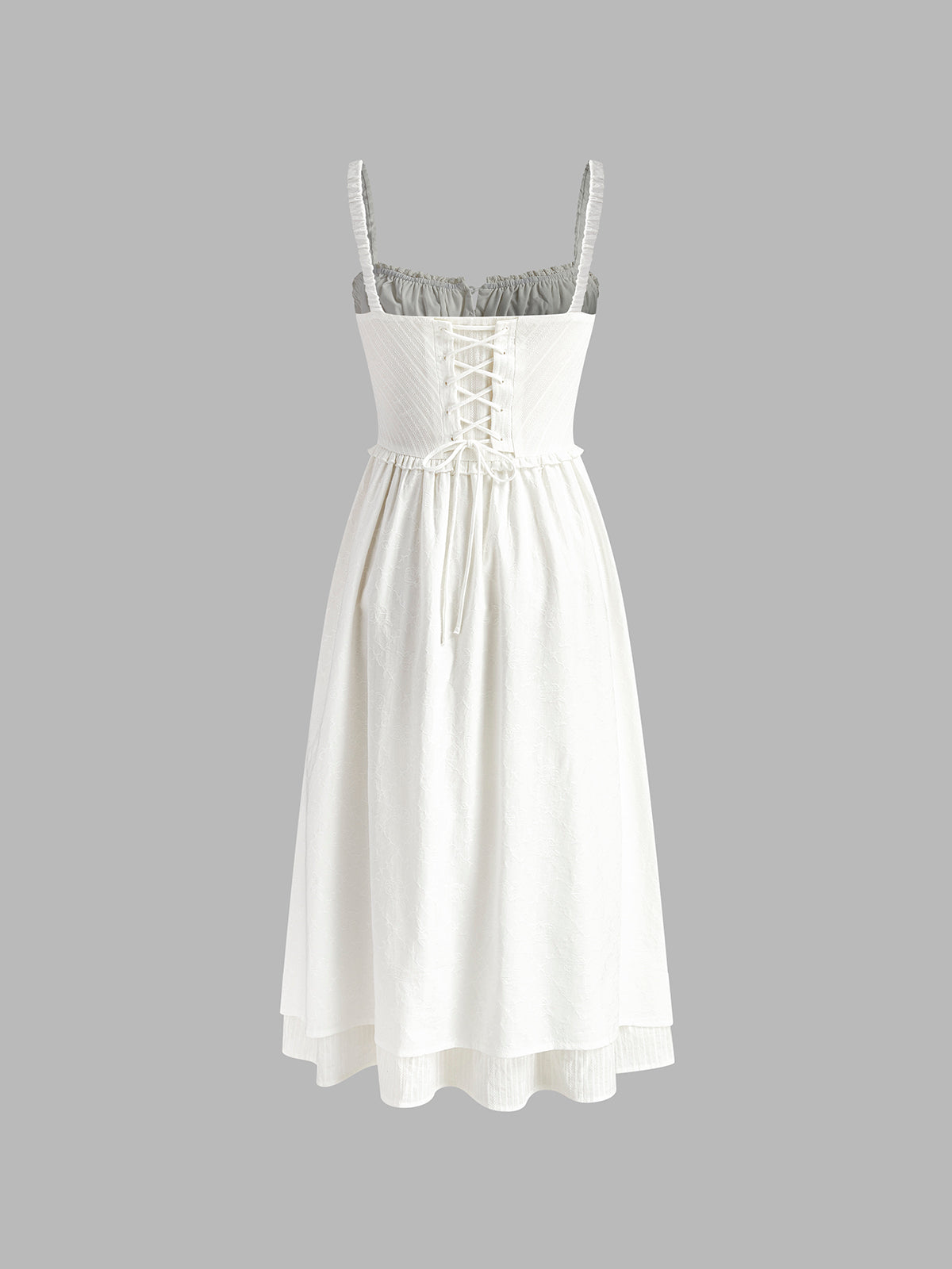 Women's Sleeveless Midi Dress with Ruffle Hem Detail 7
