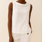 Women's Sleeveless Roll Collar Top with Relaxed Fit 6