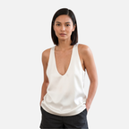 Women's Sleeveless V-Neck Tank Top with Satin Finish 1
