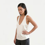 Women's Sleeveless V-Neck Tank Top with Satin Finish 2