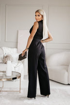 Women's Sleeveless V-Neck Wrap Jumpsuit with Adjustable Belt 2