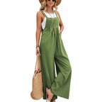 Women's Sleeveless Wide-Leg Jumpsuit with Adjustable Straps 2