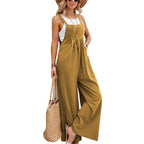 Women's Sleeveless Wide-Leg Jumpsuit with Adjustable Straps 4