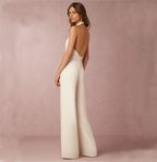 Women's Sleeveless Wide-Leg Jumpsuit with Deep V-Neck 2